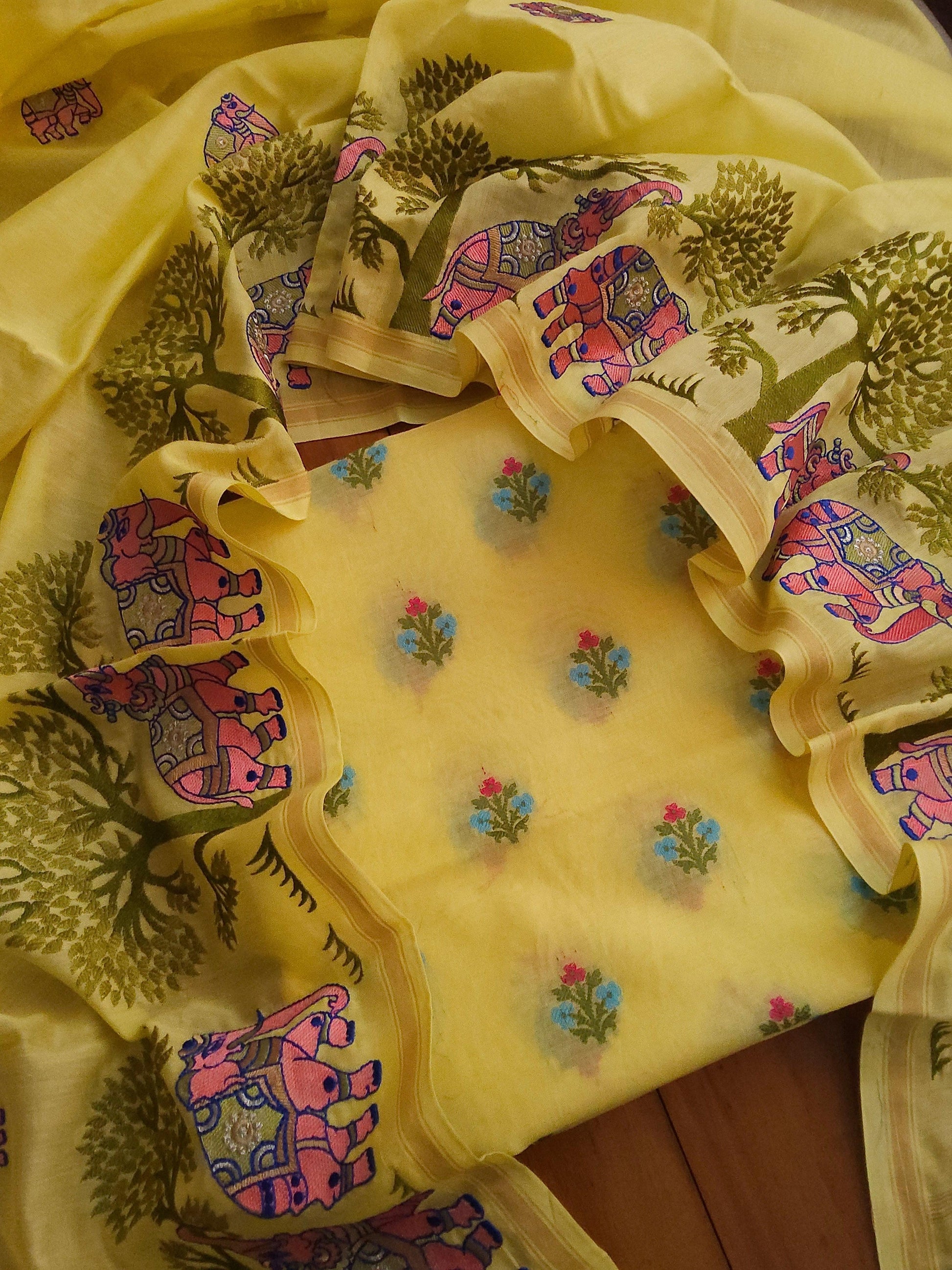 Banarasi chanderi embroidery suits - Banarasi Store
