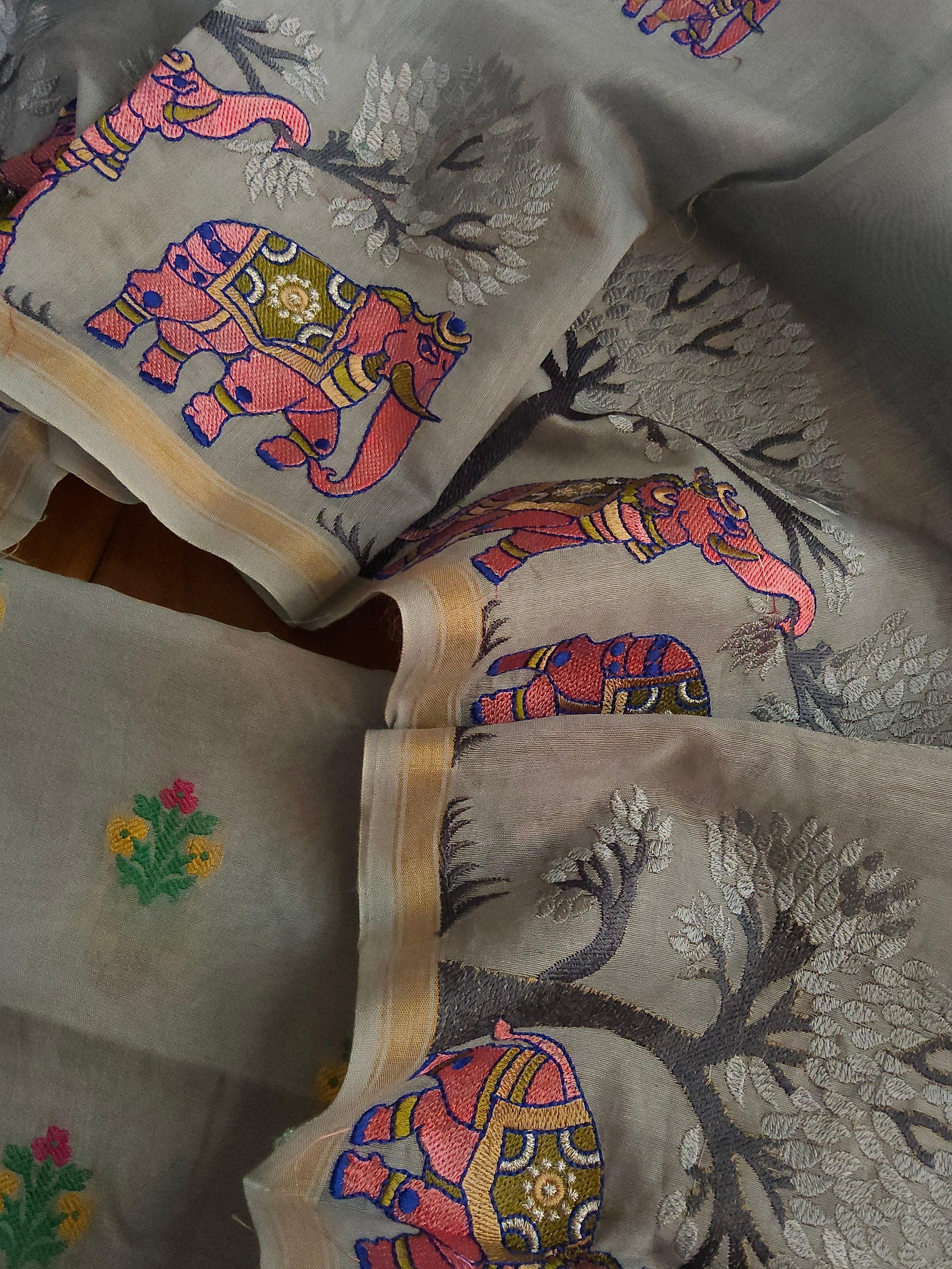 Banarasi chanderi embroidery suits - Banarasi Store