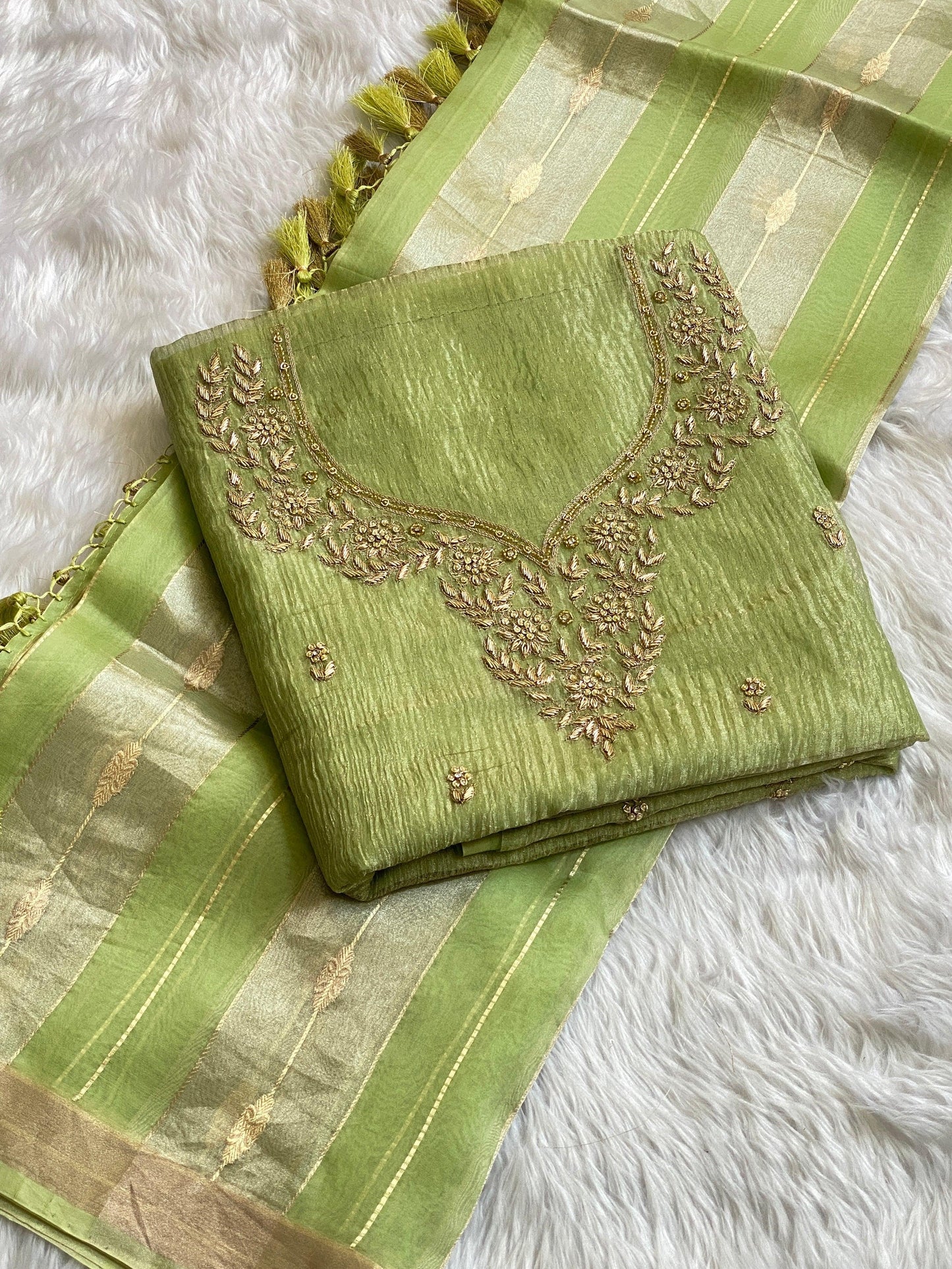 Kora tissue X zardozi - Banarasi Store